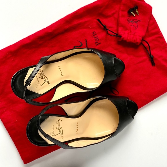 Christian Louboutin Open Toe 39 Black ❤️❤️❤️ - Picture 2 of 7